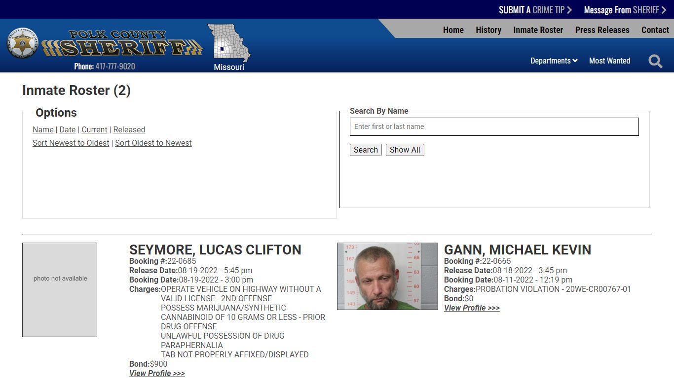 Inmate Roster - Released Inmates Booking Date Descending - Polk County ...